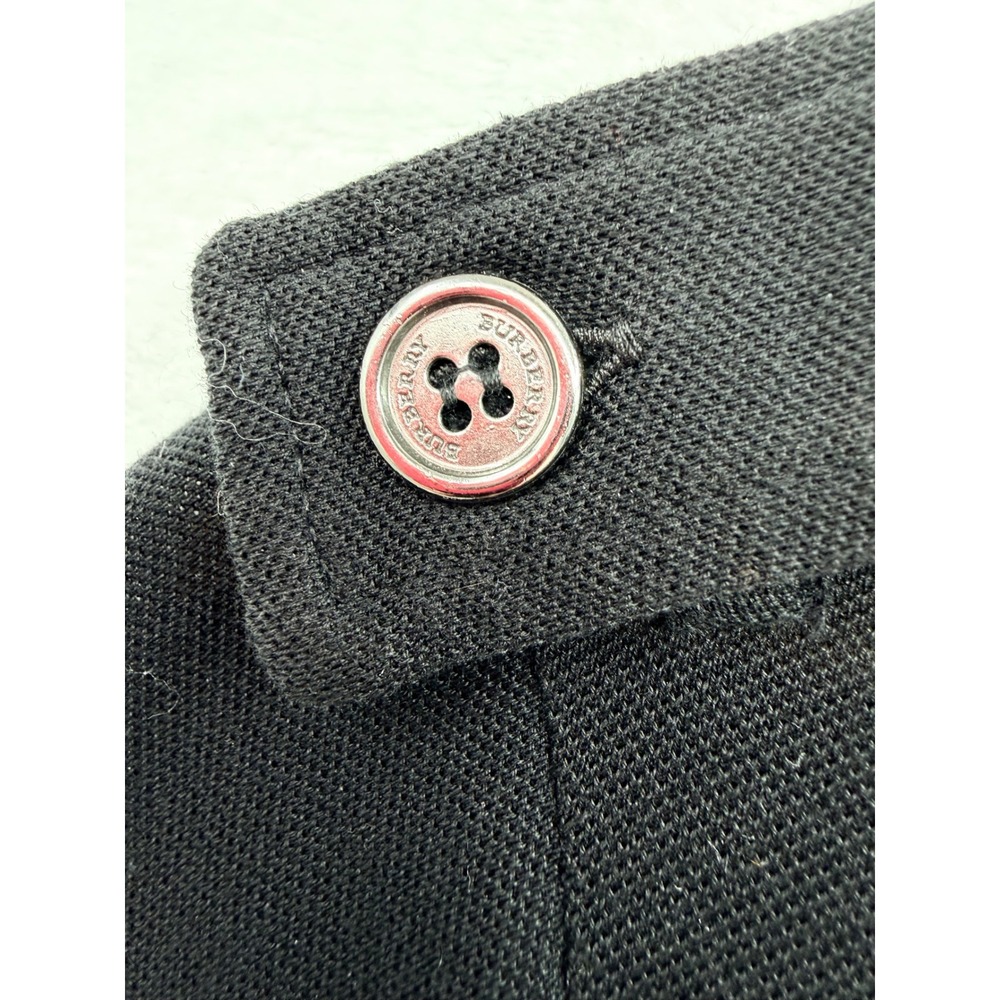 Burberry Polo Shirt Dress XL Black Cotton Old Money Luxury Minimalist Academia - Picture 7 of 11